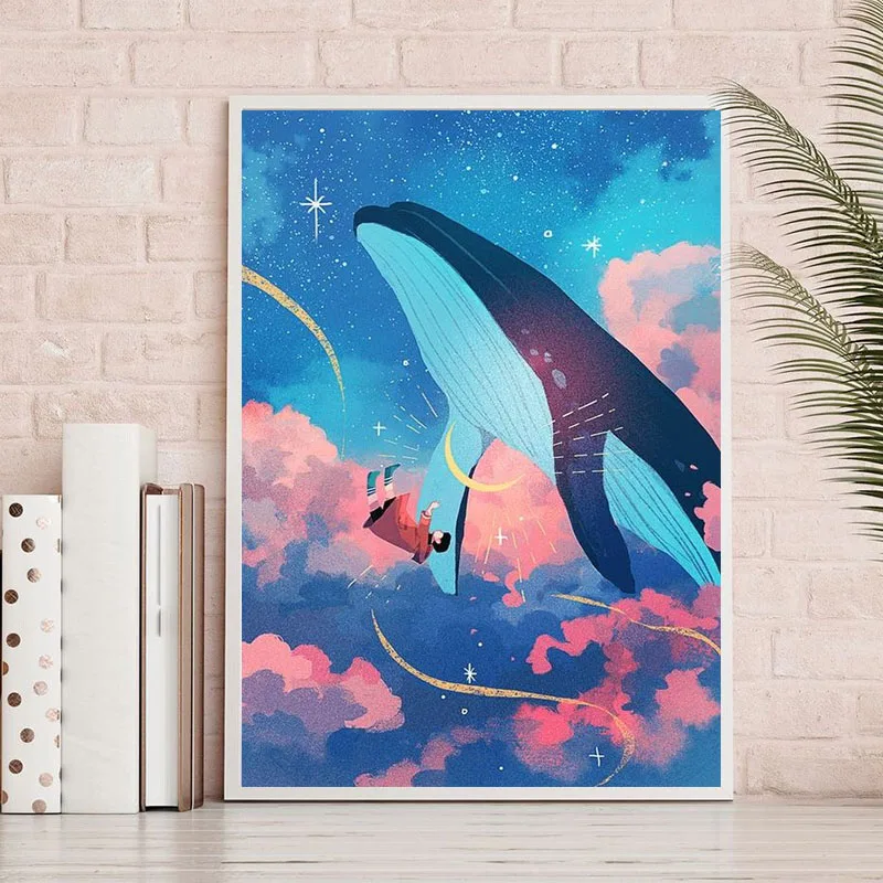 Square/Round Diamond 5D DIY Painting Night Sky Whale Embroidery Cross Stitch 3D Rhinestone Mosaic Home Decoration | Дом и сад