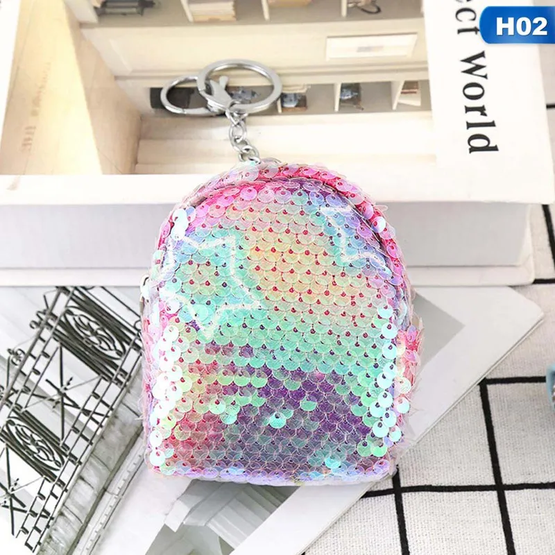 H02 1 шт. мини-кошелек для монет с блестками мини-рюкзак чехол для ключей держатель для карт сумки для наушников детский Подарочный мешок для монет Детский кошелек для монет для девочек Прямая поставка - Цвет: H02
