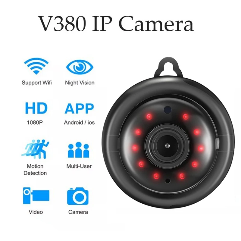 Компактная Инфракрасная IP-камера V380 с Wi-Fi 1080P ночное видение | Электроника