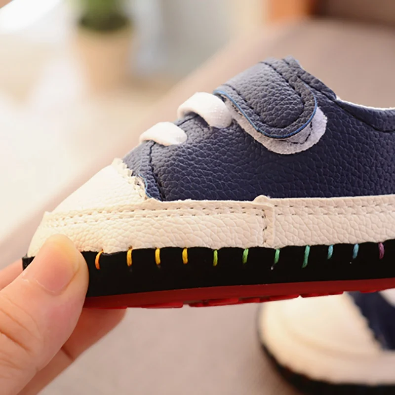 Female baby boy cute patchwork children's shoes fashion non-slip sneakers newborn spring and autumn soft first walking shoes