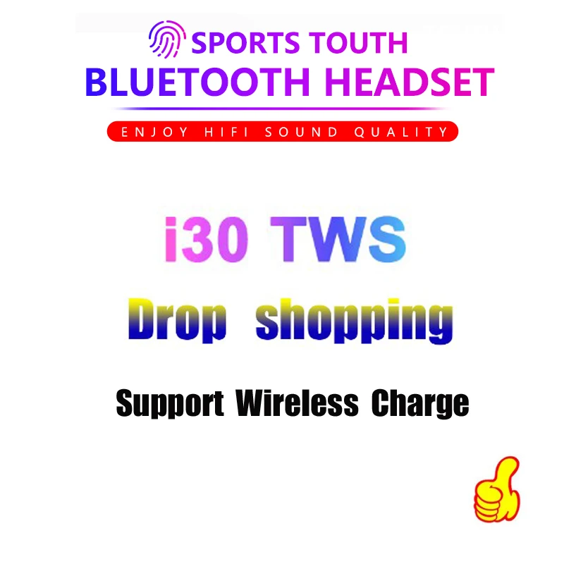 

Upgrade i30 TWS Wireless Earphones 1:1 Replica Pop Bluetooth 5.0 Earbuds 6D Stereo Bass Headset for iPhone Android PK i9s i12