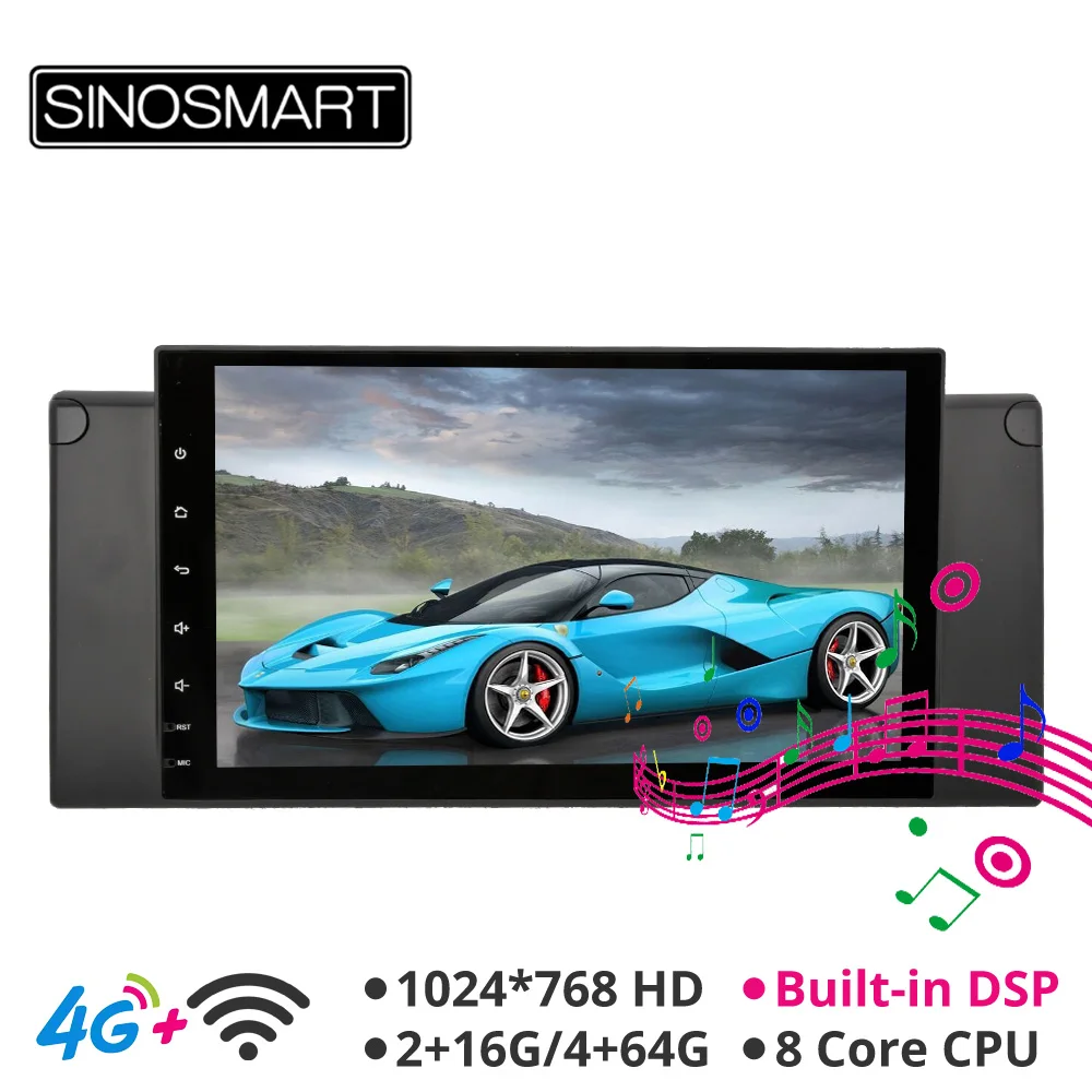 

Sinosmart 10.25 inch Android 8.1 Car GPS Navigation Radio for BMW 5 Series 2Din 2.5D IPS/QLED Screen