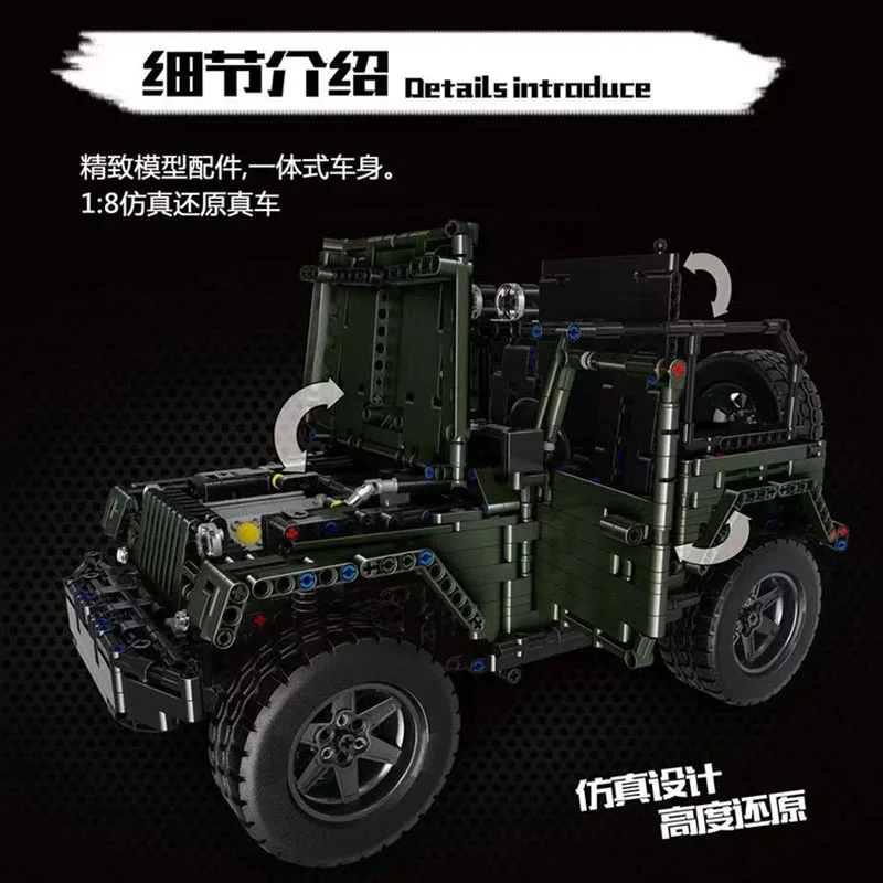 MOC Technic автомобиль Jeep Wrangler авантюрист внедорожник подходит 5140 модель строительные блоки кирпичи детские игрушки подарки для детей