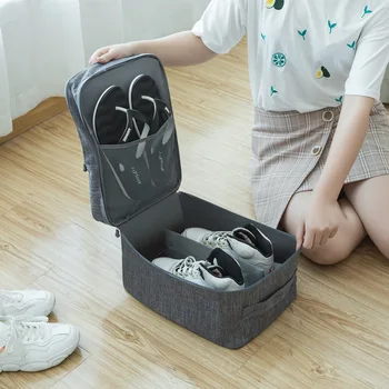 

Large travel storage shoes bag Yang ion Oxford three shoes bag storage bag can be covered with Trolley Case Travel shoes bag