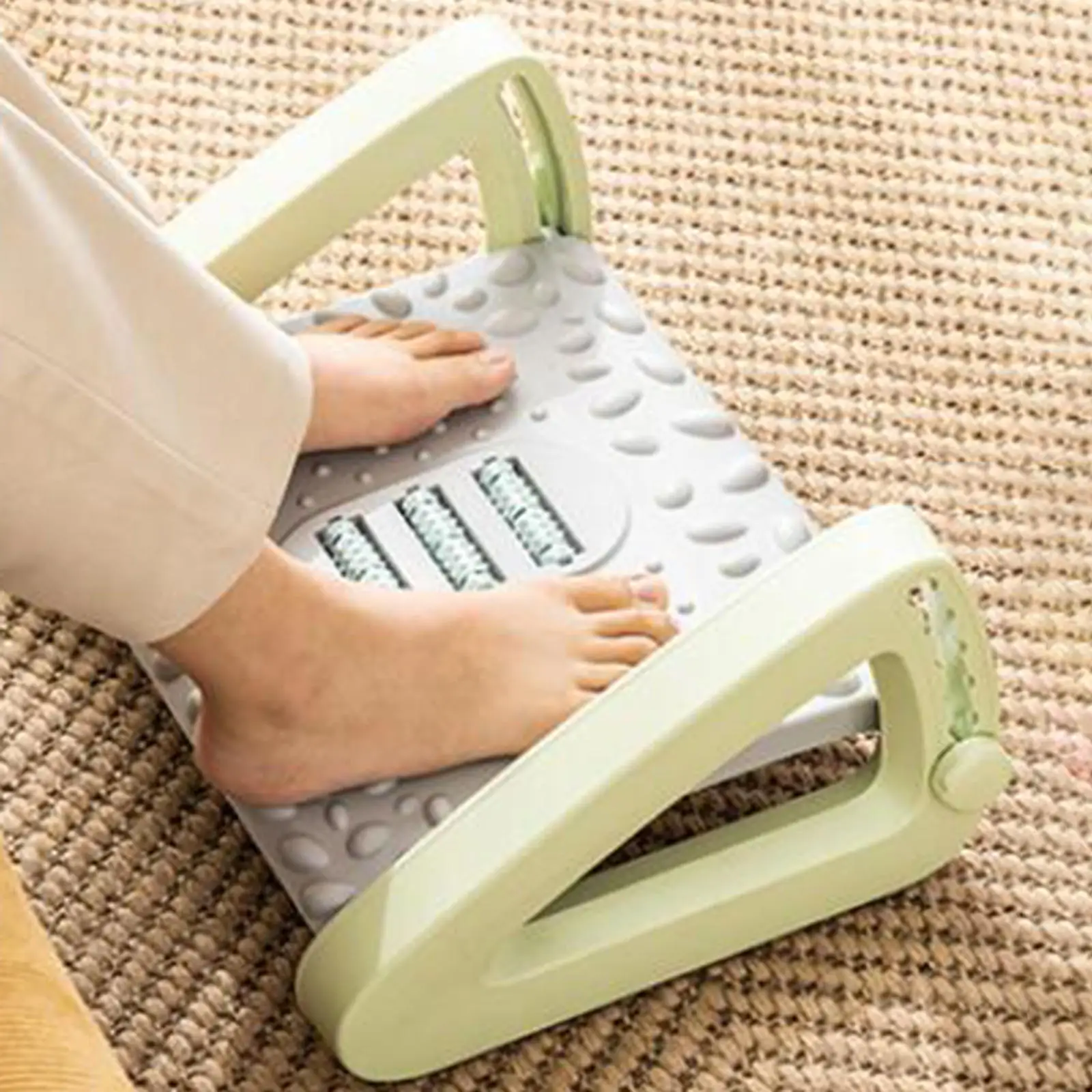 6 Height Foot Rest-- Non-Skid Roller Back Relief Slanted Pouf