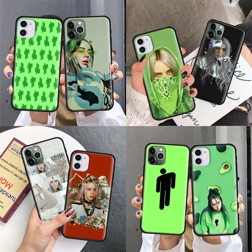 

Silicone Case Cover for iPhone 11 Pro X XS XR Max 8 7 6 6S 5E 5S 5 Plus 8+ 7+ 6+ 6S+ Phone Back Shell Billie Eilish