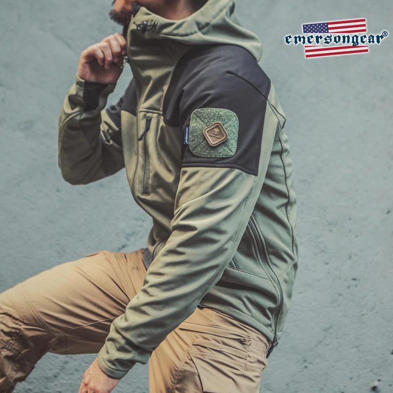 Emersongear синяя флисовая термокуртка Тройная теплая тактическая куртка зимнее пальто водонепроницаемая ветрозащитная растягивающаяся куртка