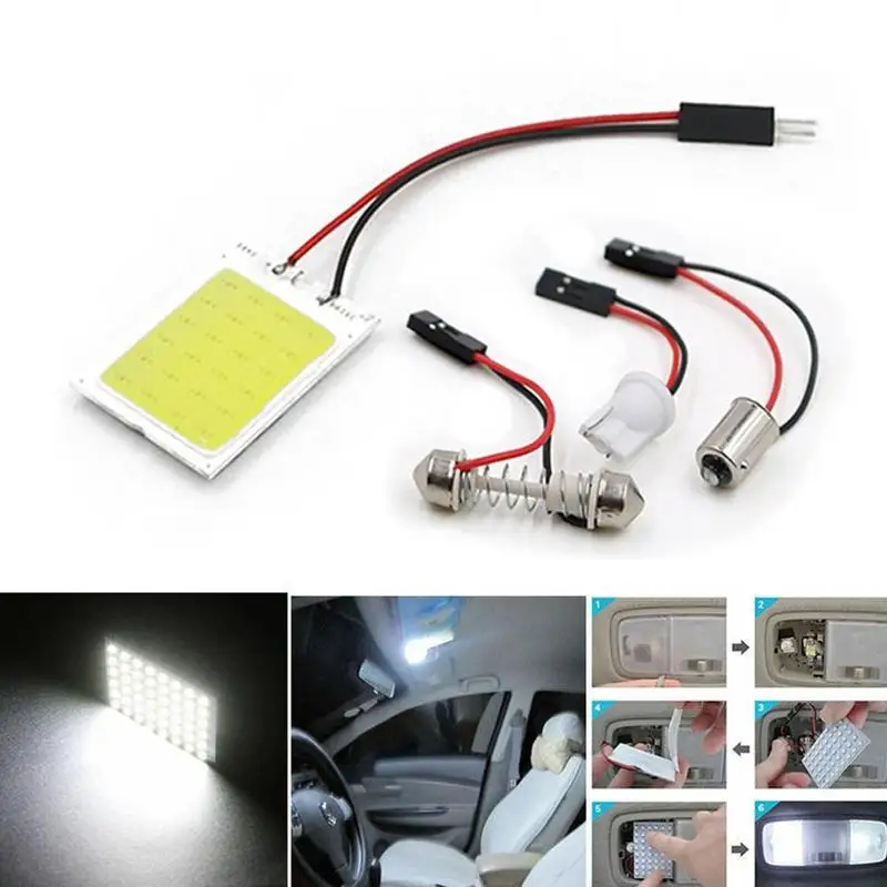 T10 C5W COB 16 24 36 48SMD Белая светодиодная лампа для салона автомобиля номерного знака