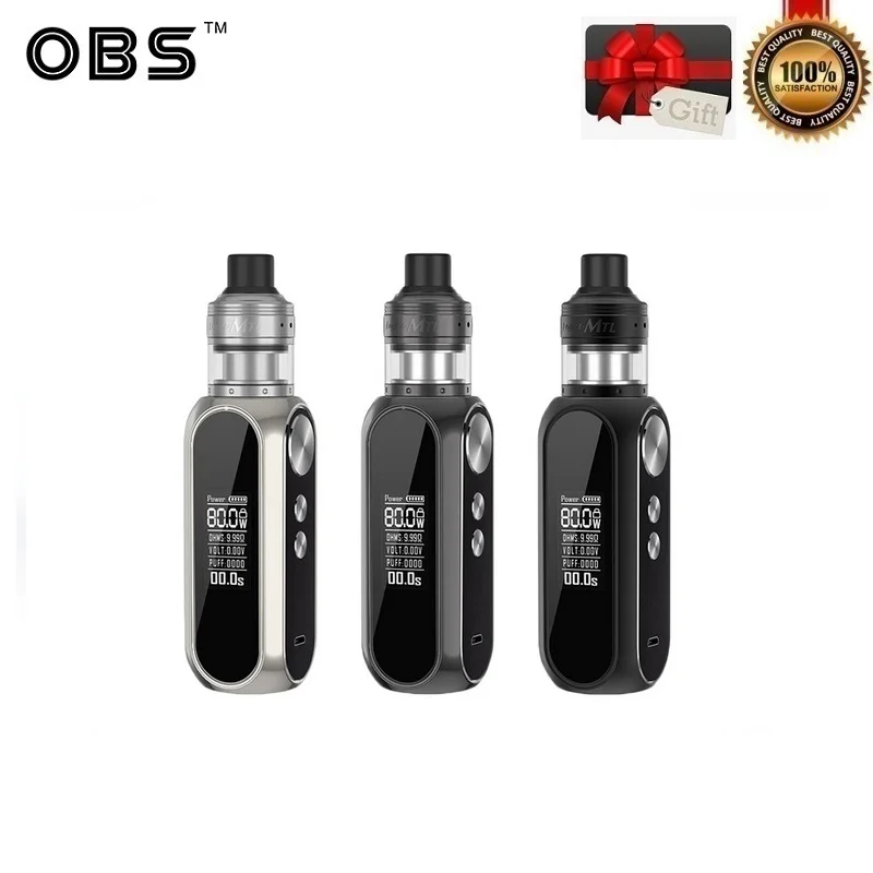 Оригинальный комплект OBS Cube VW с 2 мл двигателем MTL RTA 80 Вт Vape Mod 3000 мАч встроенный