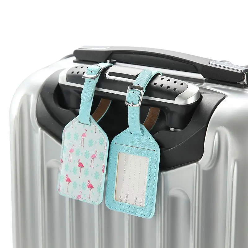 Чемодан из искусственной кожи с принтом Фламинго багажная бирка сумка Подвеска сумка Аксессуары для путешествий имя адресные бирки
