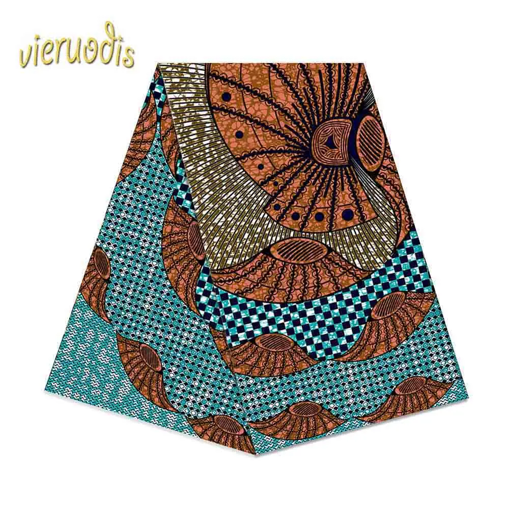 

6 Yards African Wax Prints Fabric 100% Cotton Fabrics Material Dashiki Printed Real Floral for Dress A000530
