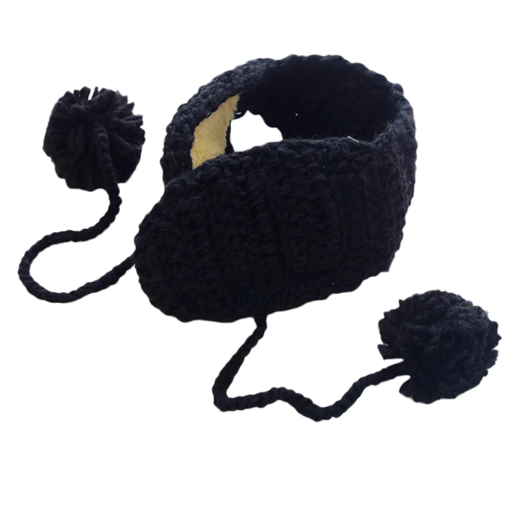 Женские вязаные наушники, одноцветная теплая зимняя шапка, шапка Gorros Mujer Invierno T2