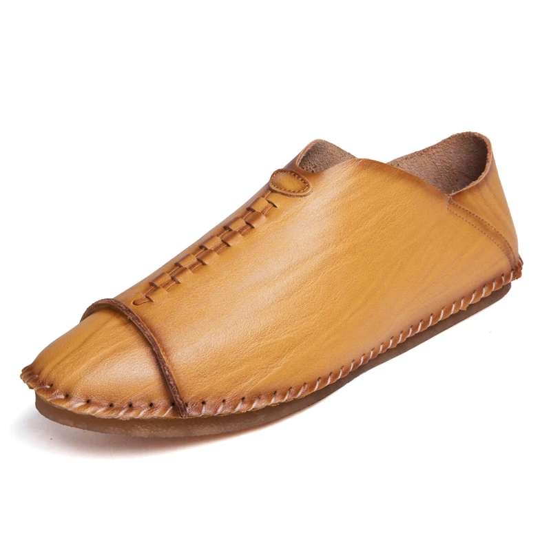 

British Style Flats Men Shoes Fashion Sewing Male Loafers Handmade Soft Suede Men Shoes Slip on Leather Loafers Male HC-742