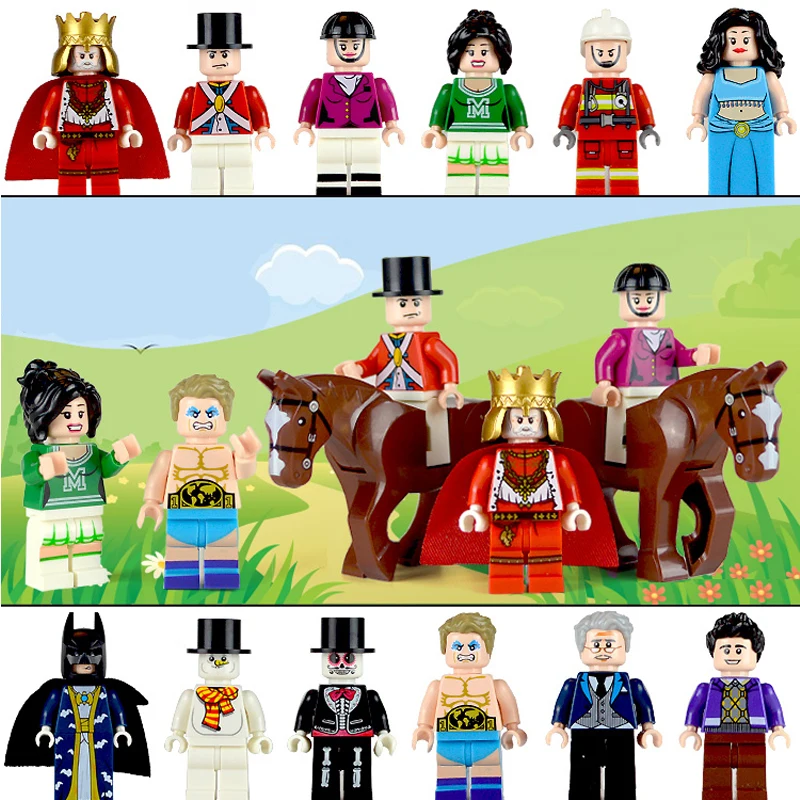 12 шт. Мстители Бэтмен король пожарные фигурки Набор Legoingly модель строительные