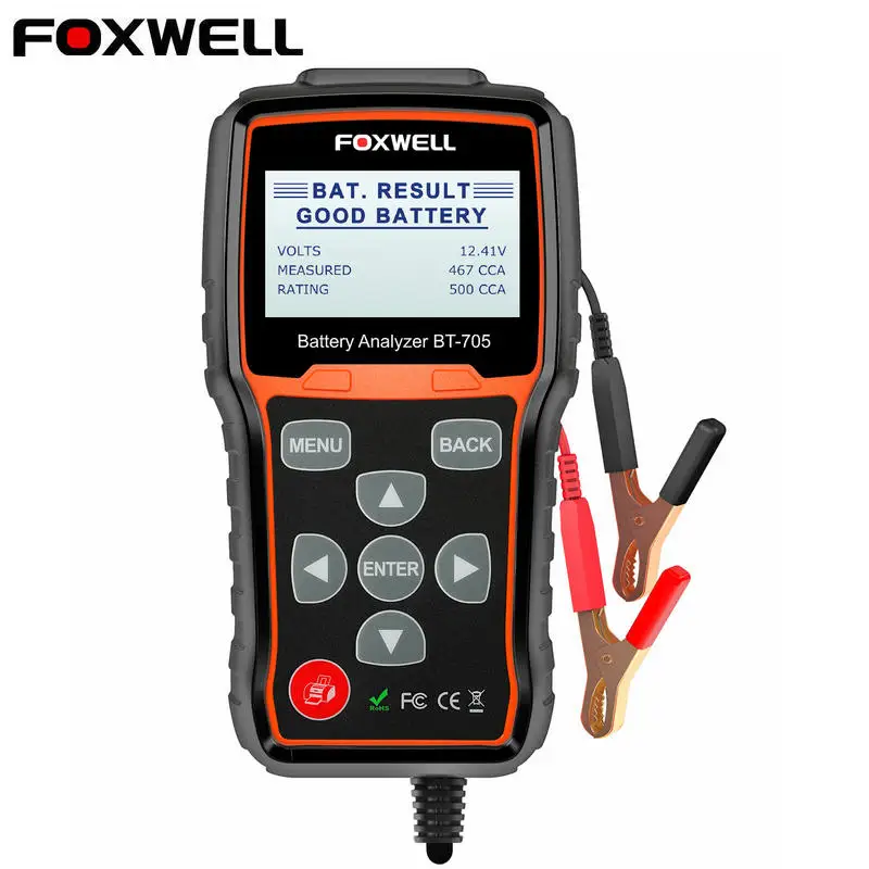 Foxwell BT705 12 В 24 в автомобильный тестер для аккумулятора система диагностический