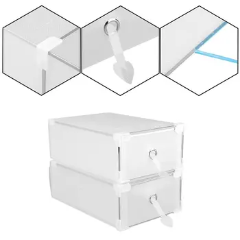 

5 PCS Moistureproof Shoe Organizer Plastic Shoe Storage Box Eco-Friendly Drawer Type Shoe Box Combination Case