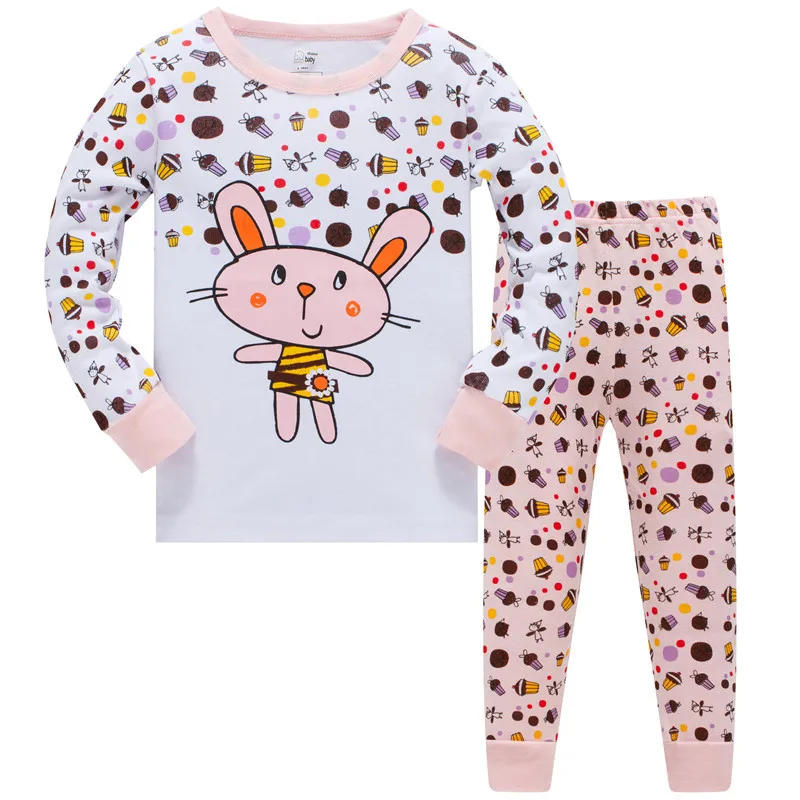 Детский пижамный комплект для девочек от 3 до 8 лет, розовая одежда принцессы Детские комплекты одежды с рисунками детская одежда для сна, Пижамный костюм - Цвет: 26