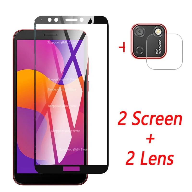 

on honor 9s glass 4 in 1 camera protective glass for huawei honor 9s xonor 9 s s9 honor9s 5.45" dua-lx9 screen protector 3D Film