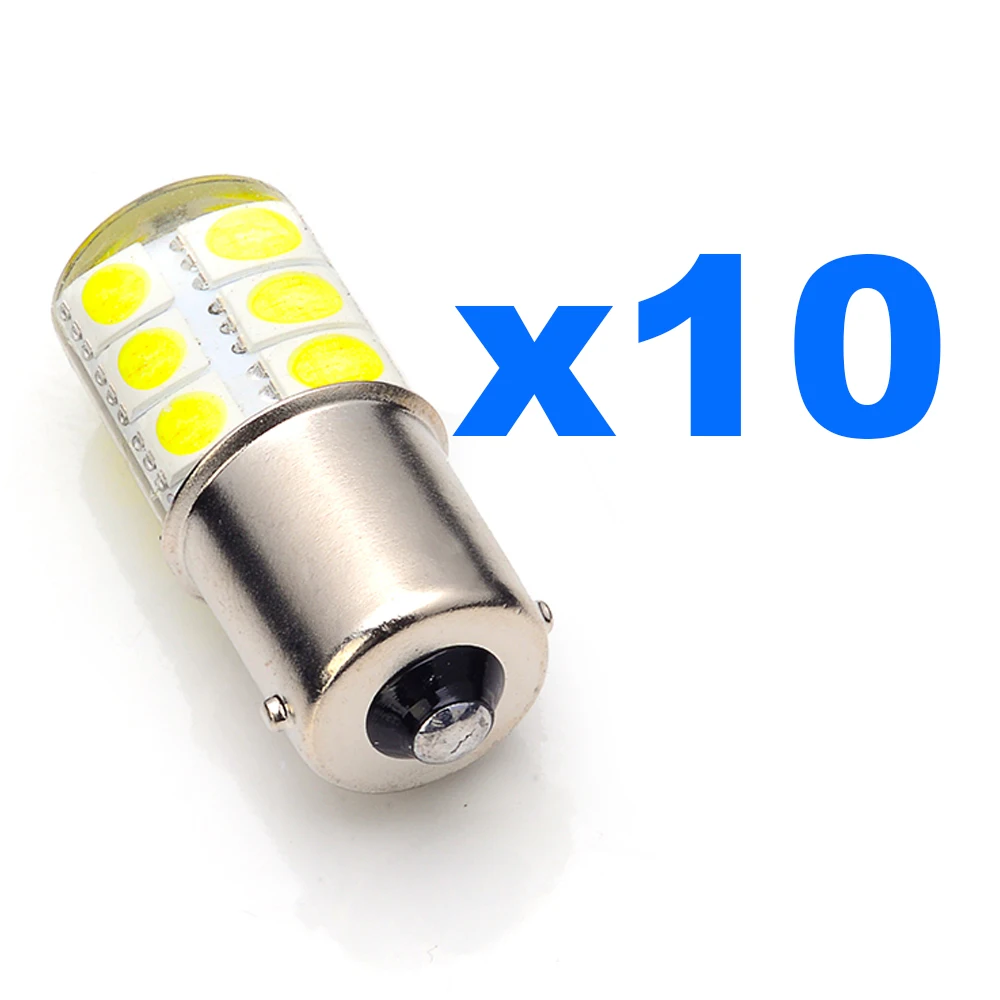 Светодиодная лампа для стояночного тормоза Ba15s 1156 12SMD 300LM 10 шт. | Автомобили и