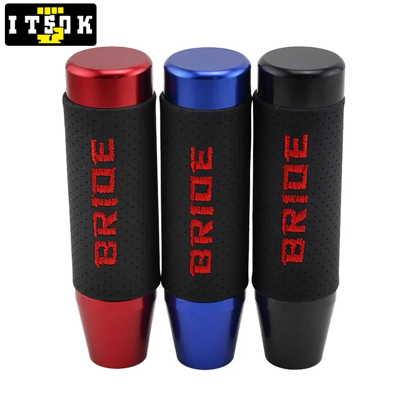 BRIDEGearShiftKnobAluminumLeather13CMJDMUniversalShifter