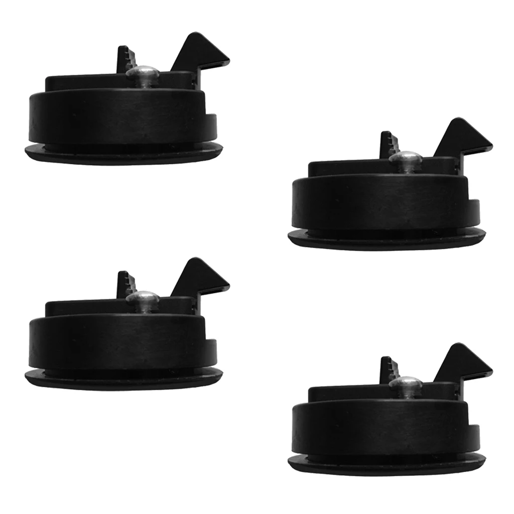 4pcs Boat Hatch Lock with Keys, Marine 2 inch 50mm Flush Pull Slam Latches, Round Deck Hatch for RV Yacht, Black