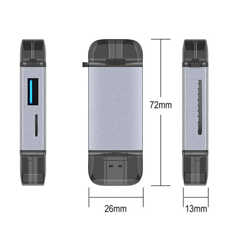 Горячая кард-ридер Классический Тонкий 6 в 1 OTG TF кард-ридер USB Micro usb type-C адаптер для компьютера телефона
