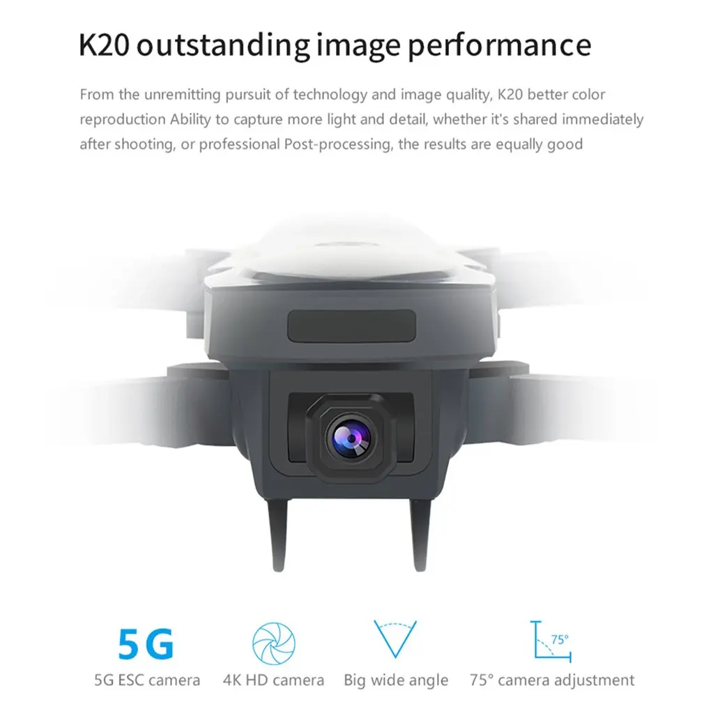 K20 RC Drone with 4K Camera ESC 5G GPS WiFi FPV Brushless 1800m Control Distance Foldable RC Helicopter Airplane Toys