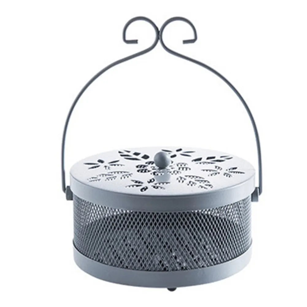 Vintage Tray Fire Prevention Garden Safe Mosquito Coil Box Storage Iron Art Heat Resisting Hanging Sandalwood Ember Holder Large