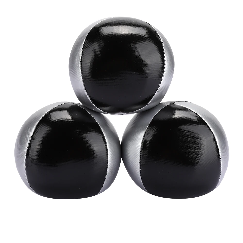 3PCS PU Leather Indoor Leisure Portable Juggling Ball Performance Props Toy 