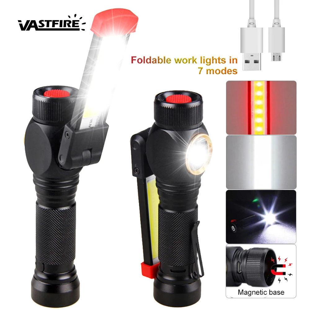 COB LED Clip On Регулируемая портативная Lanterna лампа для чтения книг Магнитная супер