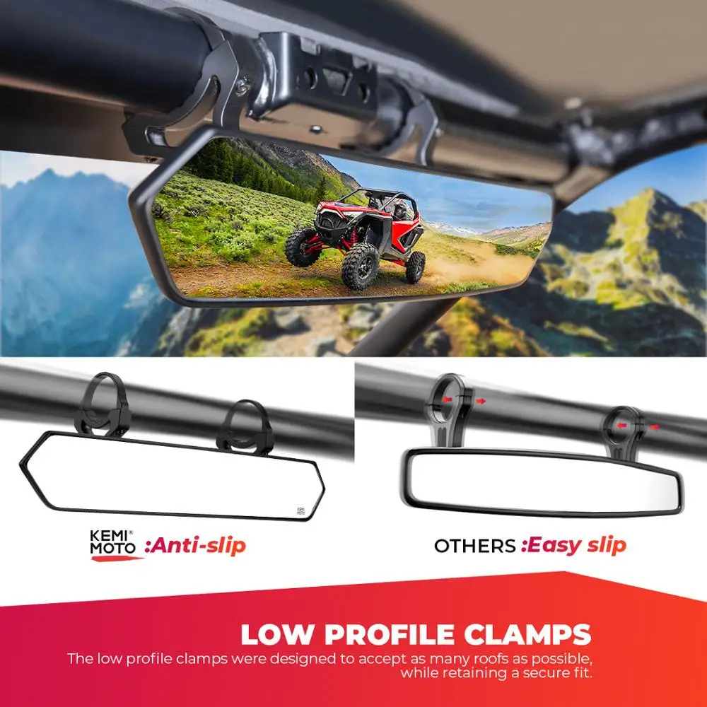 UTV Side Mirrors ATV Accessories 1.65-2" UTV Wide Rear View Racing Mirror Compatible with Polaris RZR Ranger 800 1000 XP 900 for CFMoto for Can Am Maverick X3
