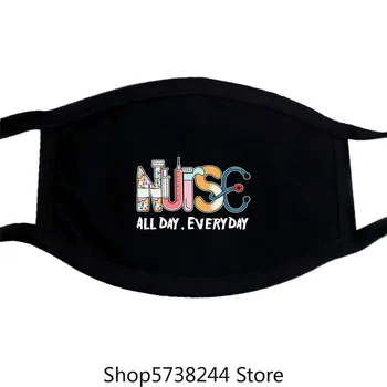 

Nurse, Work Everyday All Day Back Mask Washable Reusable Mask for Unisex Black