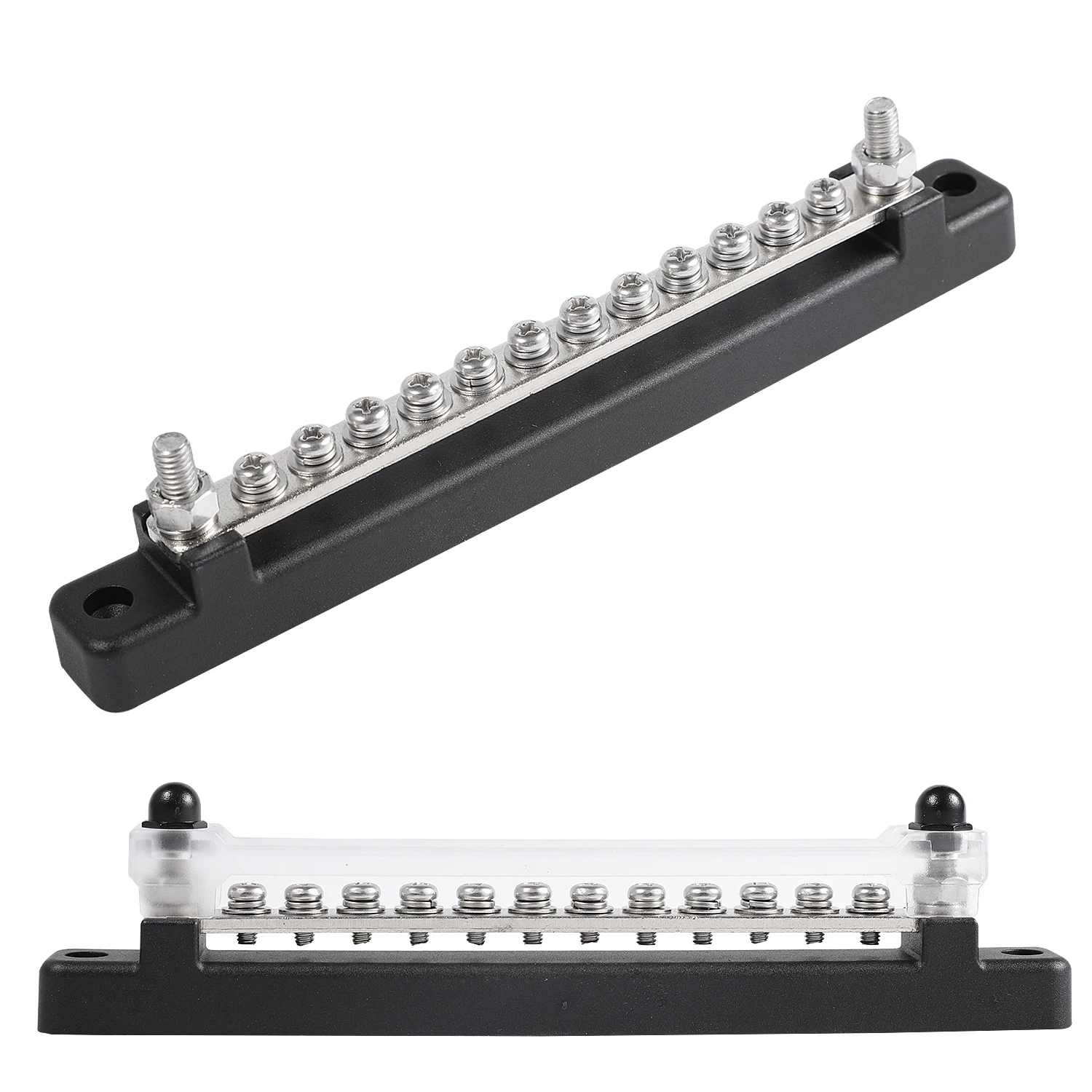 12 Terminal 130A/150A BusBar Block&Cover for Car Boat Marine Power Distribution Terminal Block M4/12 Screwsa+M6/2 Studs dropship