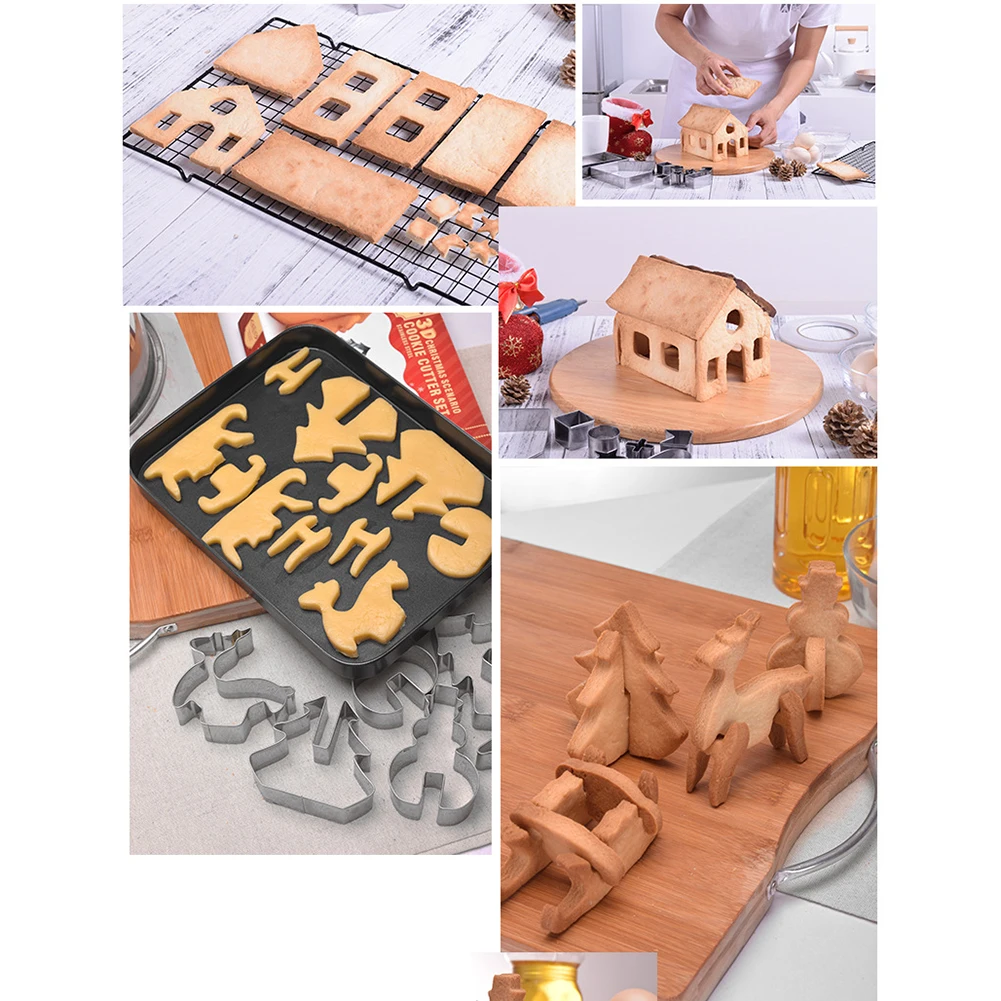 18 шт./компл. 3D Рождество формочки для печенья мини Нержавеющая сталь печенья рождественских печенек резак формы DIY Инструменты для выпечки