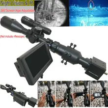 Ночного видения прицел монитор DIY 4," Вращающийся ЖК-экран камера крепление кольца ИК фонарь Охотничий Тактический прицел Монокуляр