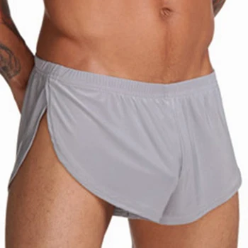 

Men Male Loose Underpants Underwear comfortable Sexy Man Boxer shorts U convex pouch silk Sexy Body underpant