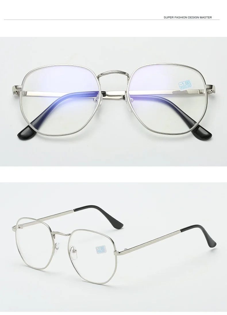 Zerosun очки для близорукости для мужчин и женщин, полигоновые очки с линзами Выпускника-100/-150/-200/-250 до-600 очки минус дальнее видение