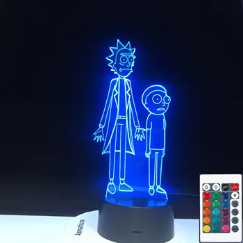 

3D-2461 Rick Lamp Kids Nightlight for Bedroom Decor Touch Sensor Baby Child 3d Led Night Light Rick and Morty Gift