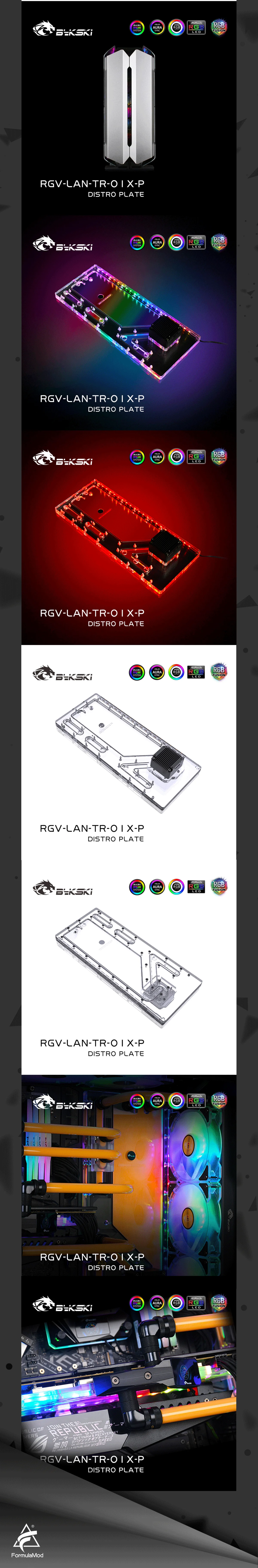 Bykski Distro Plate Kit For LianLi ODYSSEY X Case, 5V A-RGB Complete Loop For Single GPU PC Building, Water Cooling Waterway Board, RGV-LAN-TR-01X-P  