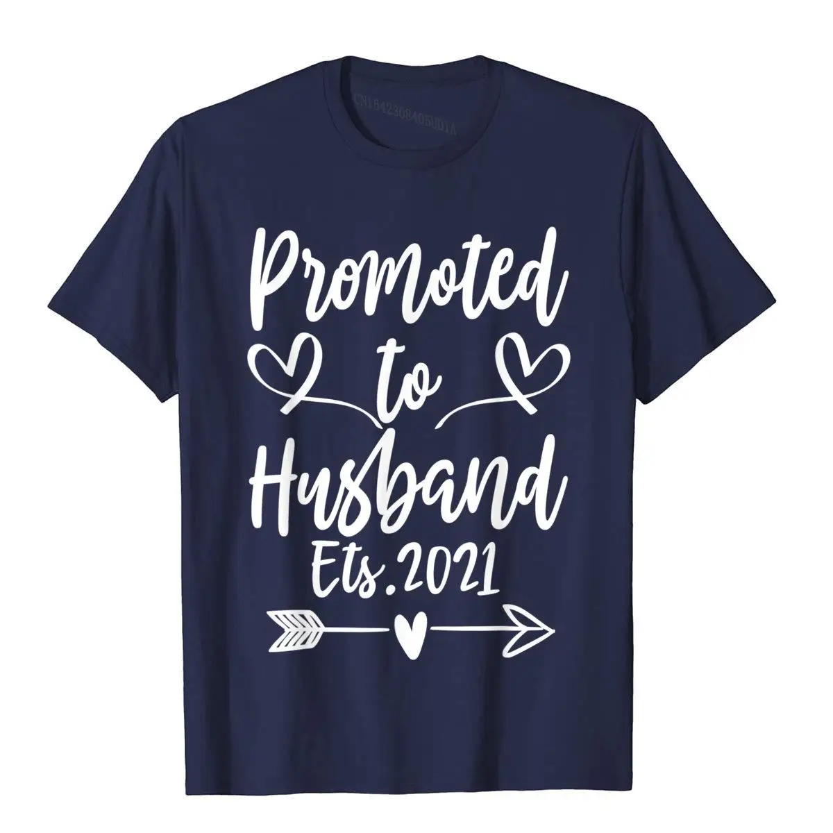 Promoted To Husband Est 2021 Soon To Be Husband Gifts T-Shirt__B8414navy