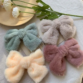 Preise Herbst Und Winter Plüsch Haarnadel Reine Farbe Super Fee Bogen Frühling Clip Kopfschmuck