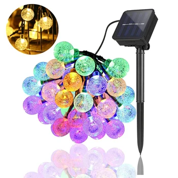 

LED Light Solar Lighting 6.5 Meters Long 30pcs Led Bulb String Lights for Decoration Lighting Wedding Party Holiday Fairy Lights