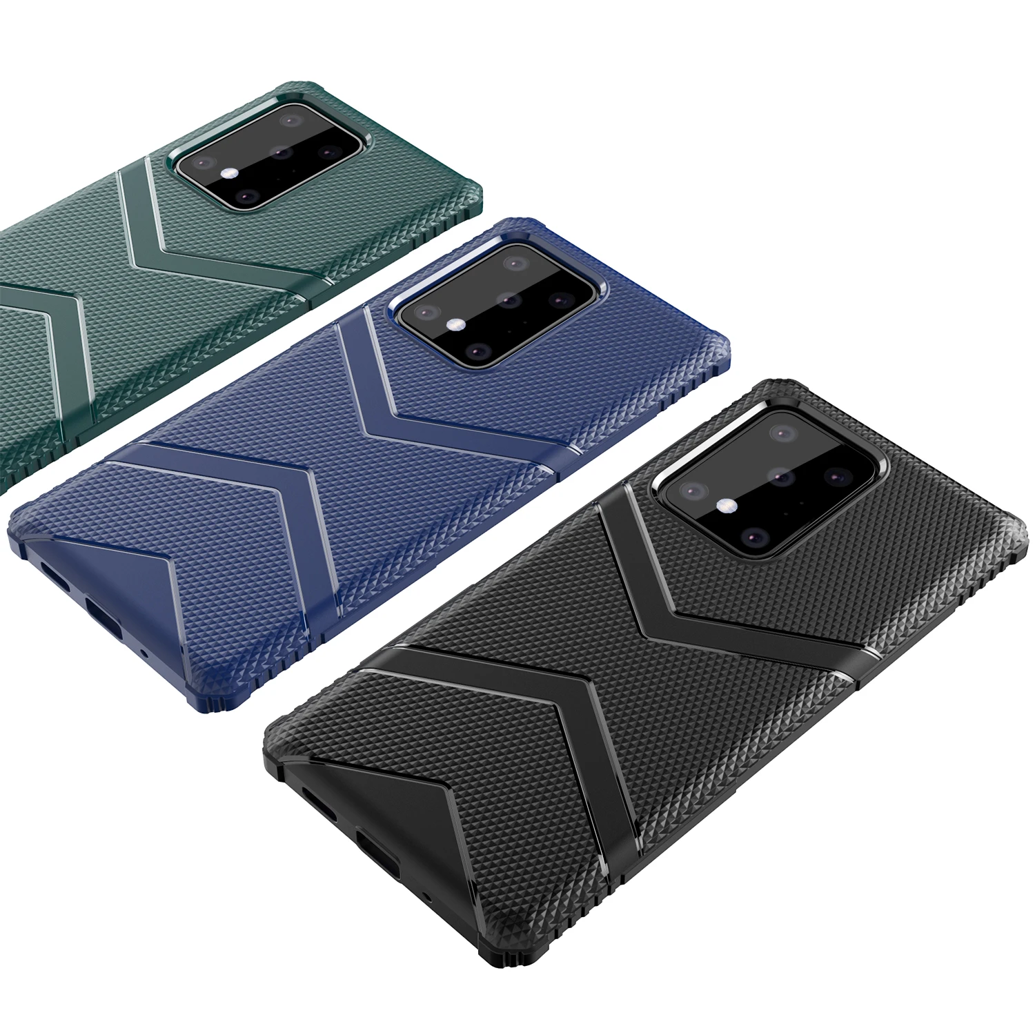 Чехол для Samsung S20 Plus мягкий силиконовый матовый бронированный противоударный