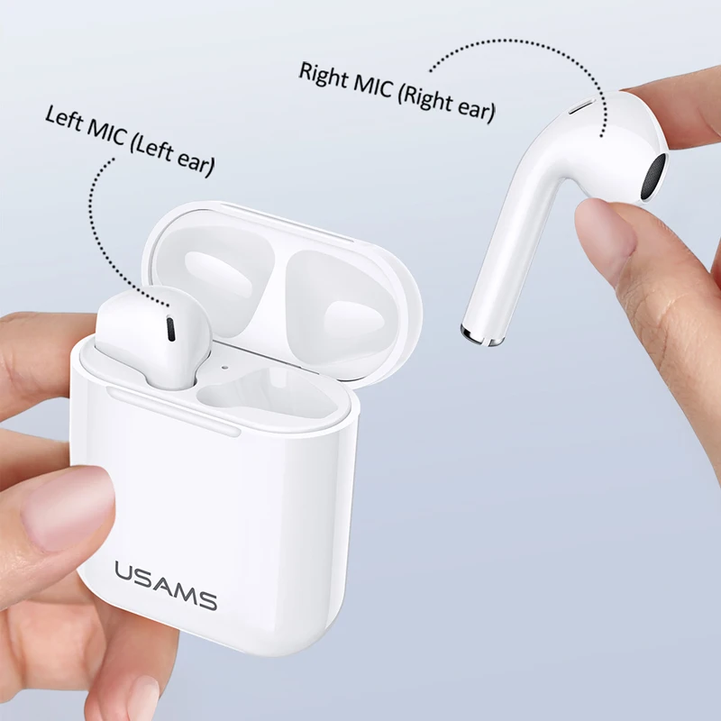 5.0 Double in-ear USAMS Bluetooth наушники для iPhone samsung Xiaomi наушники, LQ TWS беспроводные Bluetooth наушники для iPhone - Цвет: 5.0 Double in-ear