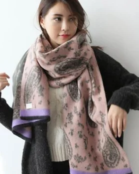

Korean Women Scarves Brushed Cashew Flower Cashmere Like Shawl Autumn And Winter Fashion Hot Scarf