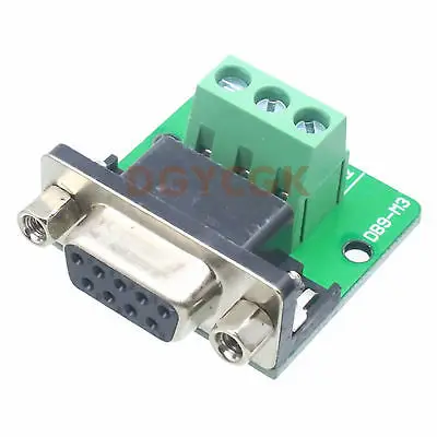DHL/EMS 50 Sets*DB9 D-SUB female to 3 Pin RXD TXD GND port Terminal Breakout SCREW RS232/422/485 -h2 | Электроника