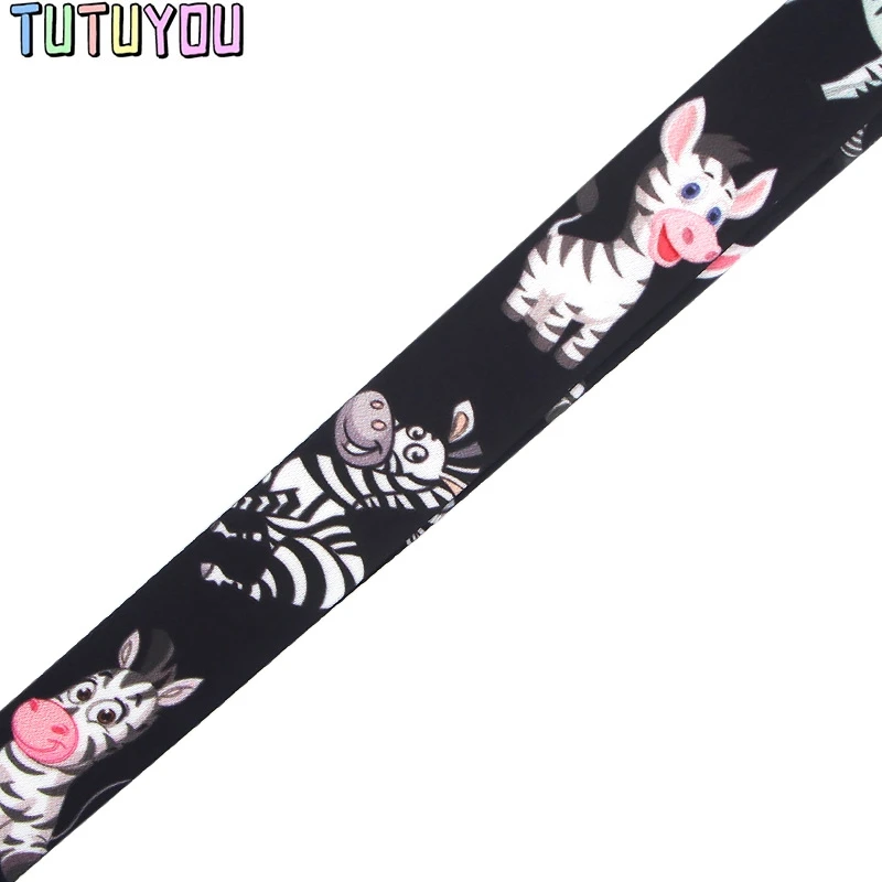 PC379, 20 шт./лот, Zebra Lanyards, держатель для Id значка, брелок для ID карты, пропуск для спортзала, держатель для мобильного значка, талреп, держатель для ключей