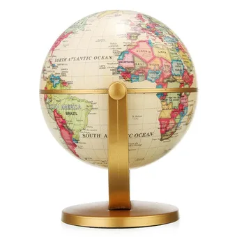 

English Edition Globe World Map Decoration Earth Globe With Gold Base Vintage Pedestal Birthday Gift Room Home Office Decoration