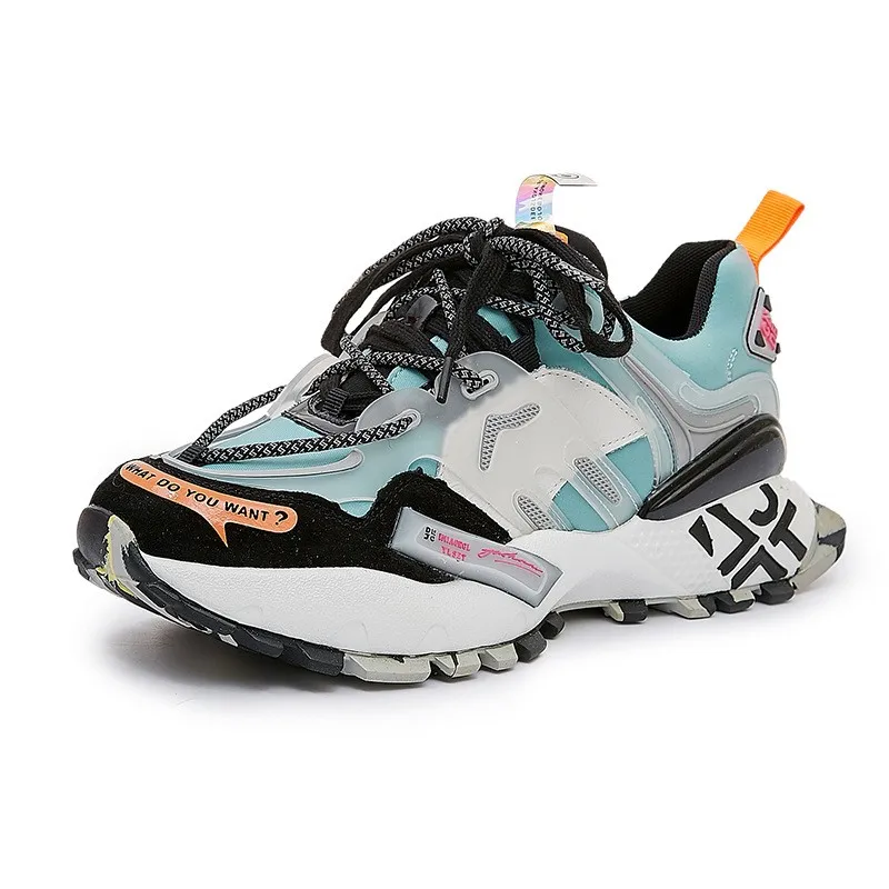 RASMEUP Mens platform Sneakers 2020 New Fashion Breathable Colorful Men Chunky Shoes Trainers Street Style Male Footwear