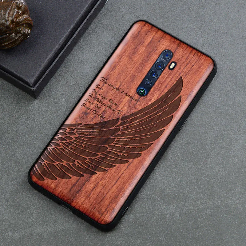 color 8 Новинка, чехол для OPPO Reno 2, тонкая деревянная задняя крышка, TPU бампер, чехол для OPPO Reno 2 Reno2, чехол для телефона s - Цвет: color 8